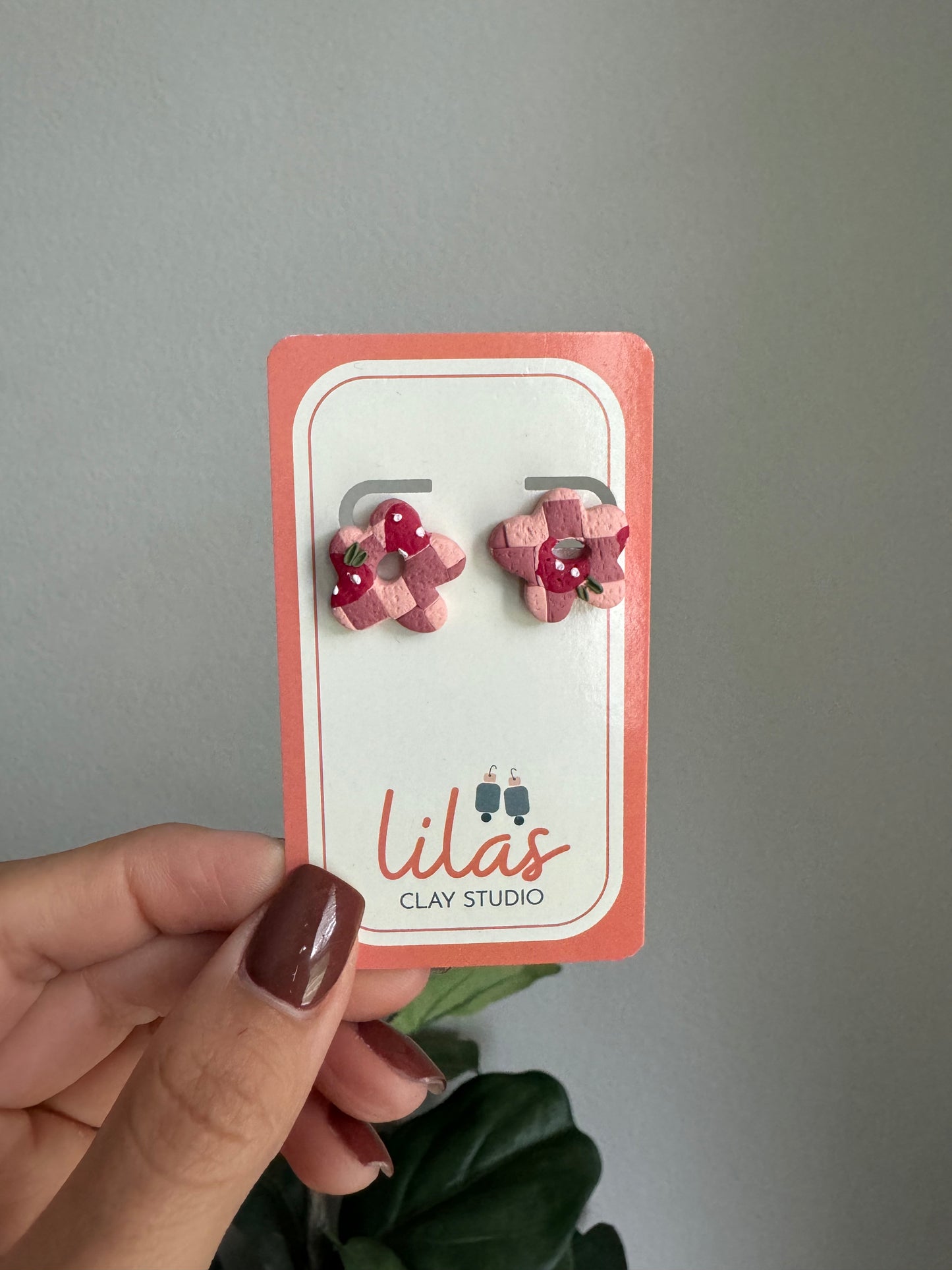 Strawberry Floral Stud